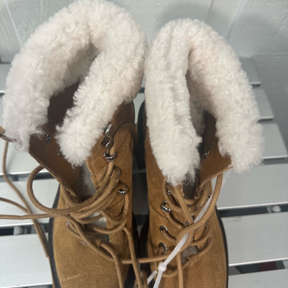 MARC FISHER LTD Mlvacinta Leather Shearling Booties Size 5 NWOT - Picture 3 of 9